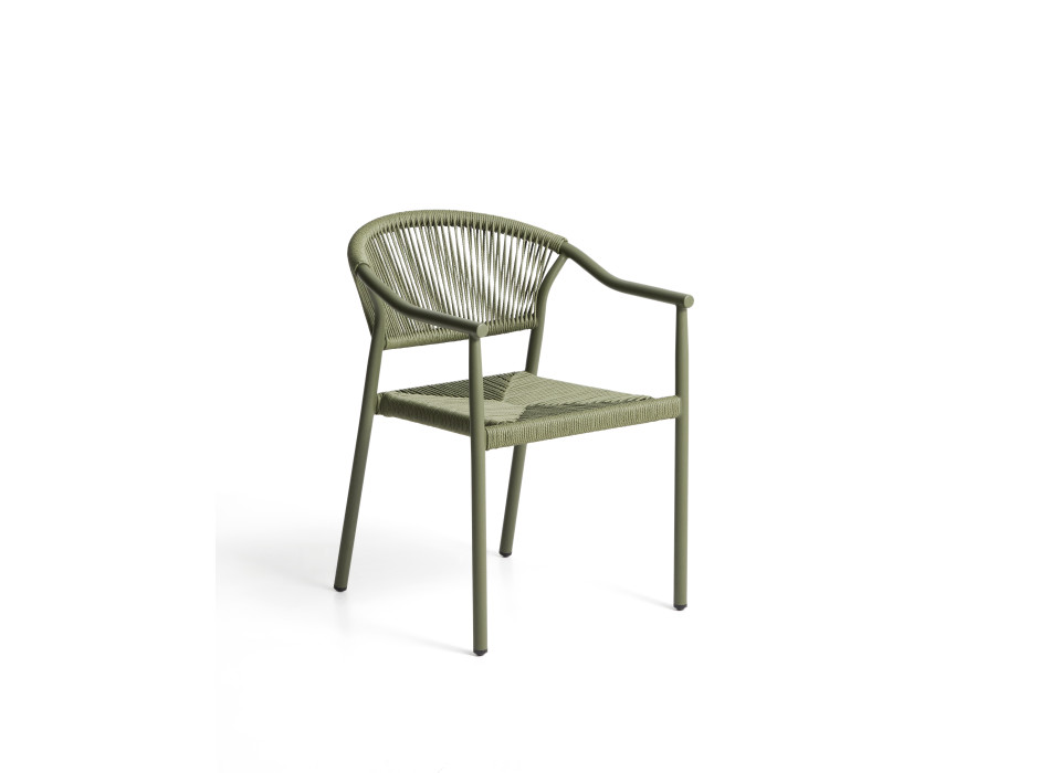 Chaise d'extérieur empilable Livadia en aluminium vert