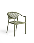 Chaise d'extérieur empilable Livadia en aluminium vert