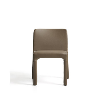 Chaise empilable Loria en polyuréthane marron certifié FSC 100%