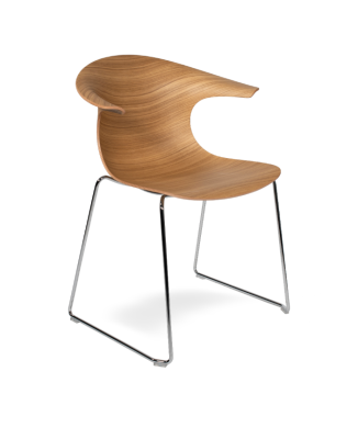 Fauteuil traîneau en bois LOOP 3D - INFINITI