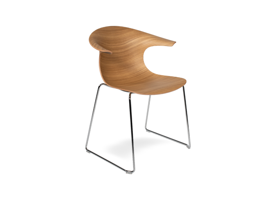 Fauteuil traîneau en bois LOOP 3D - INFINITI