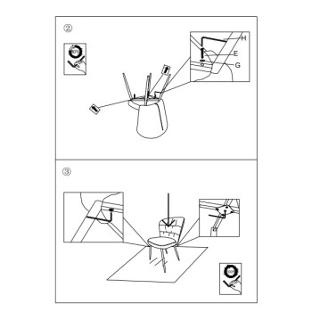 CHAISE LOSANNA GRIS LOT DE 2 PCS