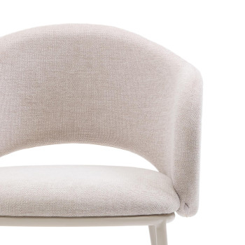 Chaise Maina beige avec pieds en acier et finition beige FSC Mix Credit