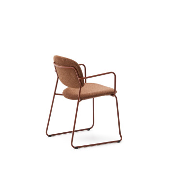 Chaise Meli en chenille terracotta et structure en métal terracotta FSC Mix Credit