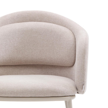 Chaise Minda beige avec pieds en acier et finition beige FSC Mix Credit