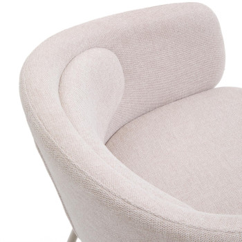 Chaise Minda beige avec pieds en acier et finition beige FSC Mix Credit