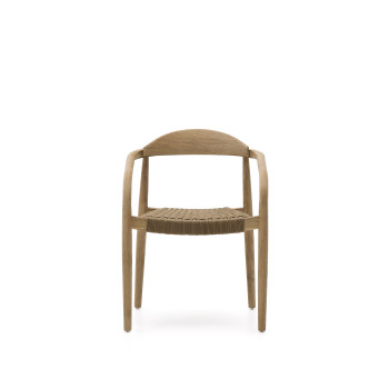 Chaise Nina en bois d'acacia massif et corde beige certifiée FSC 100%