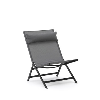 Chaise pliante Canutells en aluminium avec finition grise