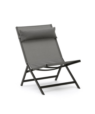 Chaise pliante Canutells en aluminium avec finition grise