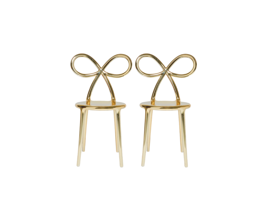 Chaise ruban QEEBOO avec finition métallique, lot de 2
