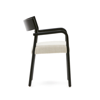 Chaise Falconera avec housse amovible en chêne massif finition noire, certifiée FSC Mix.