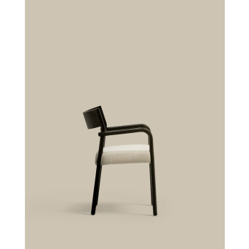 Chaise Falconera avec housse amovible en chêne massif finition noire, certifiée FSC Mix.