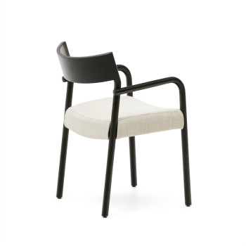 Chaise Falconera avec housse amovible en chêne massif finition noire, certifiée FSC Mix.