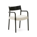 Chaise Falconera avec housse amovible en chêne massif finition noire, certifiée FSC Mix.
