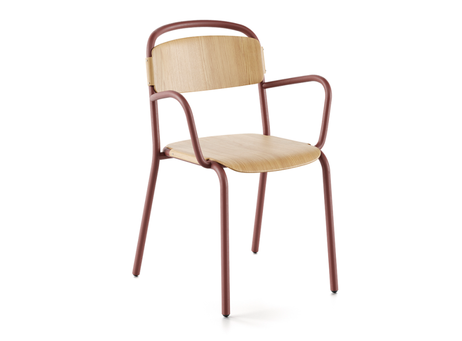 Chaise en bois SKOL avec accoudoirs - INFINITI