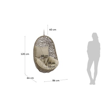 Fauteuil suspendu Florina marron