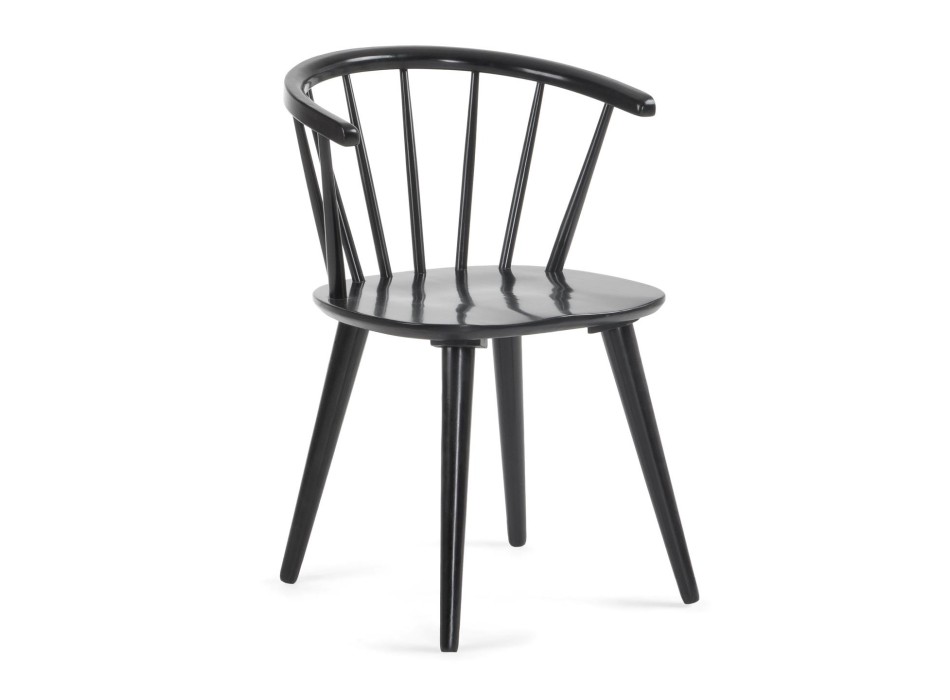 Chaise Trise DM et bois d'hévéa massif laqué