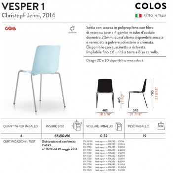 Chaise VESPER 1 COLOS