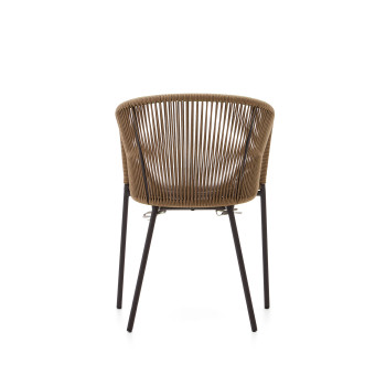 Chaise Yanet en corde beige et pieds en acier galvanisé