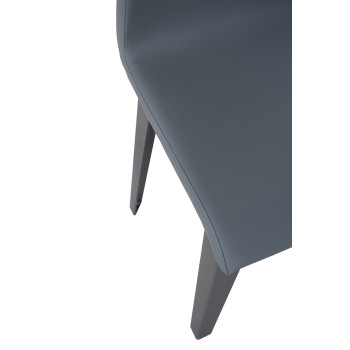 Chaises - Chaise Armida pieds anthracite et coussin blanc 01 (pieds coniques)