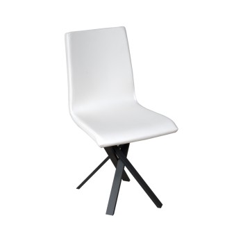 Chaises - Chaise Aury Coussin pieds Anthracite Blanc 01 (type Volantis)