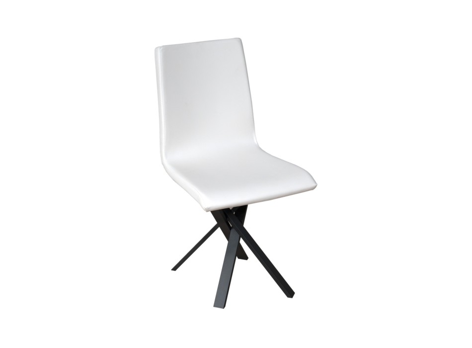 Chaises - Chaise Aury Coussin pieds Anthracite Blanc 01 (type Volantis)