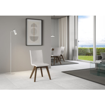 Chaises - Chaise Trudy avec pieds blancs et coussin blanc 01