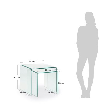 Ensemble de 2 tables gigognes Burano, 50 cm et 42 x 50 cm