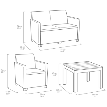 Ensemble de jardin KETER MARIE LOUNGE SET