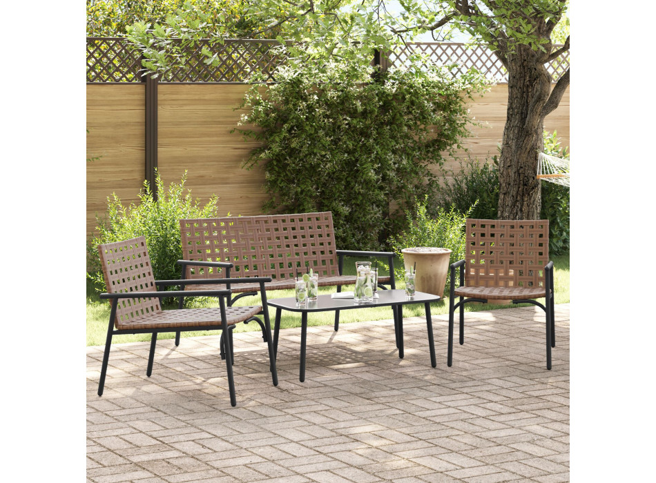 Ensemble de salle à manger d'extérieur marron ERGONOM.