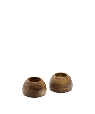 Lot de 2 coquetiers Nukha en bois d'acacia 100% FSC