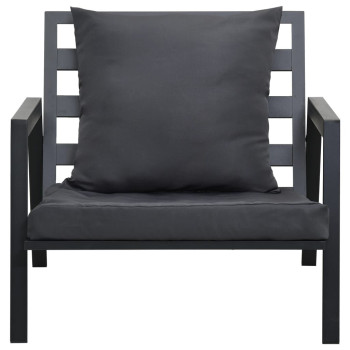 Ensemble de canapé de jardin 5 pièces avec coussins ALUM.