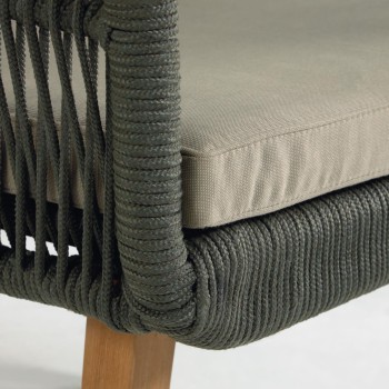 Ensemble canapé 2 places et 2 fauteuils Inti en corde verte FSC 100%