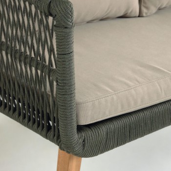 Ensemble canapé 2 places et 2 fauteuils Inti en corde verte FSC 100%