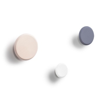 Set Nadua di 3 appendiabiti in legno massello di