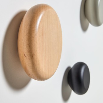 Set Nadue di 3 appendiabiti in legno massello di fiti in legno massello di faggi