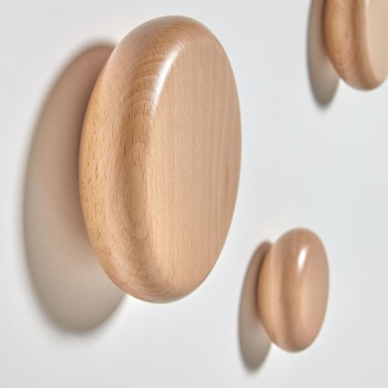 Set Nadue di 3 appendiabiti in legno massello di fiti in legno massello di faggi