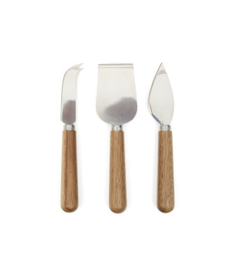 Ensemble de 3 couteaux à fromage Nukha en bois d'acacia 100 % FSC