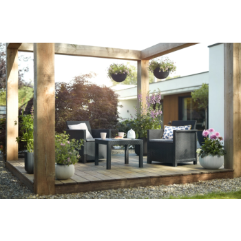 Ensemble de balcon KETER Emma avec table basse et 2 fauteuils