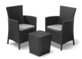 KETER IOWA BALCON SET Table basse de jardin et 2 fauteuils