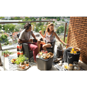 KETER IOWA BALCON SET Table basse de jardin et 2 fauteuils