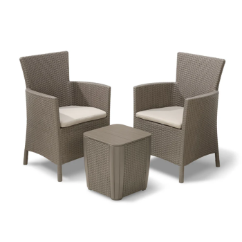 KETER IOWA BALCON SET Table basse de jardin et 2 fauteuils