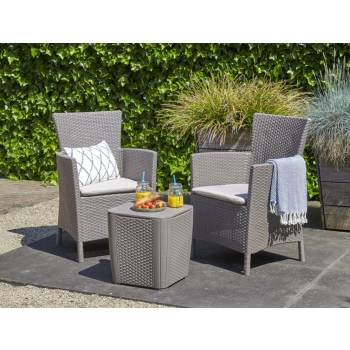 KETER IOWA BALCON SET Table basse de jardin et 2 fauteuils