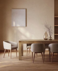 Ensemble table Briva + chaises en chenille Harlan