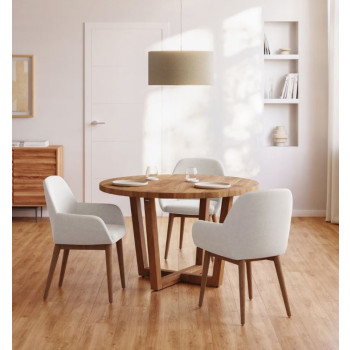 Ensemble table ronde Nahla + chaises Konna 