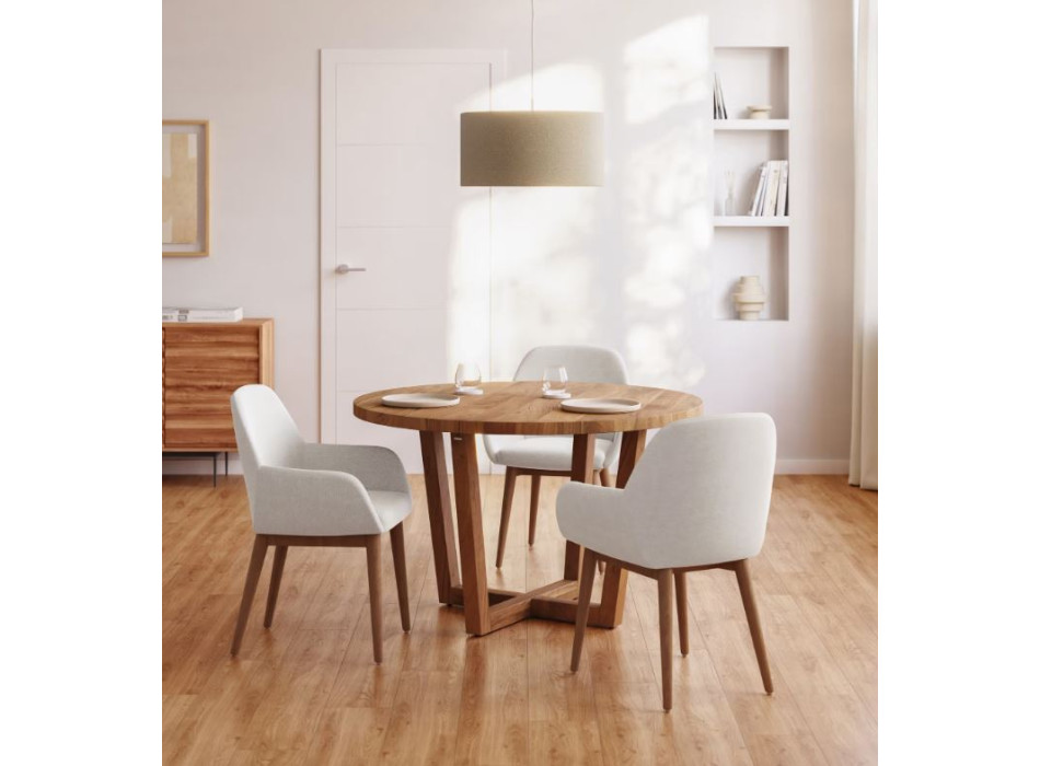 Ensemble table ronde Nahla + chaises Konna 