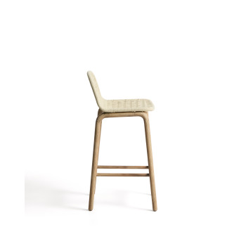 Tabouret Alipa en bois d'acacia massif et corde