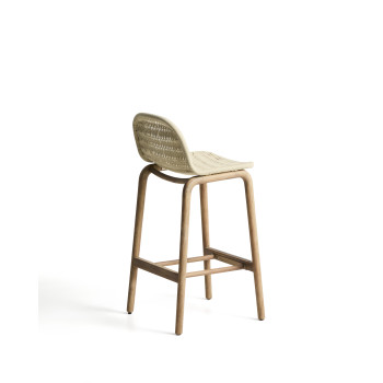 Tabouret Alipa en bois d'acacia massif et corde