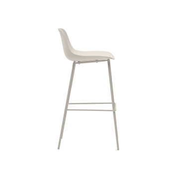 Tabouret Altea beige avec pieds en acier et finition beige, 75 cm