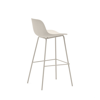 Tabouret Altea beige avec pieds en acier et finition beige, 75 cm